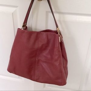 Coach Red Leather Tote Bag